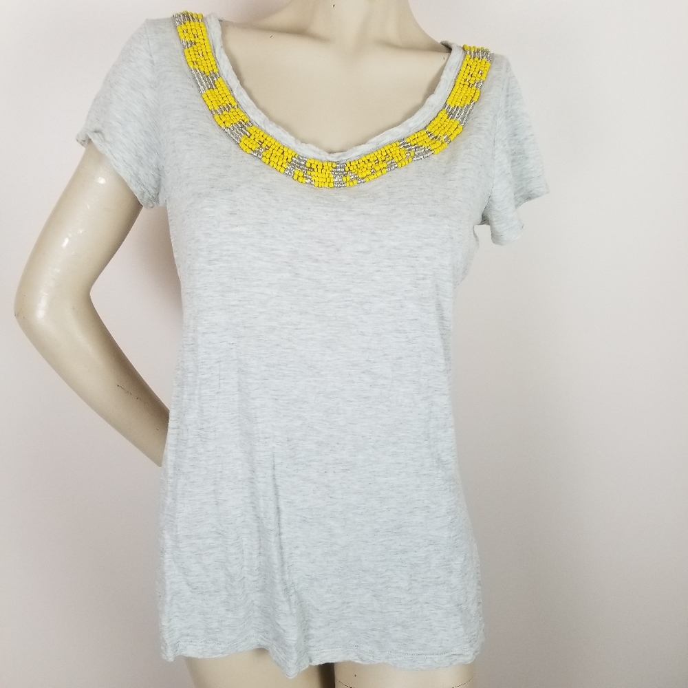 Banana republic milly collection beaded neck tee